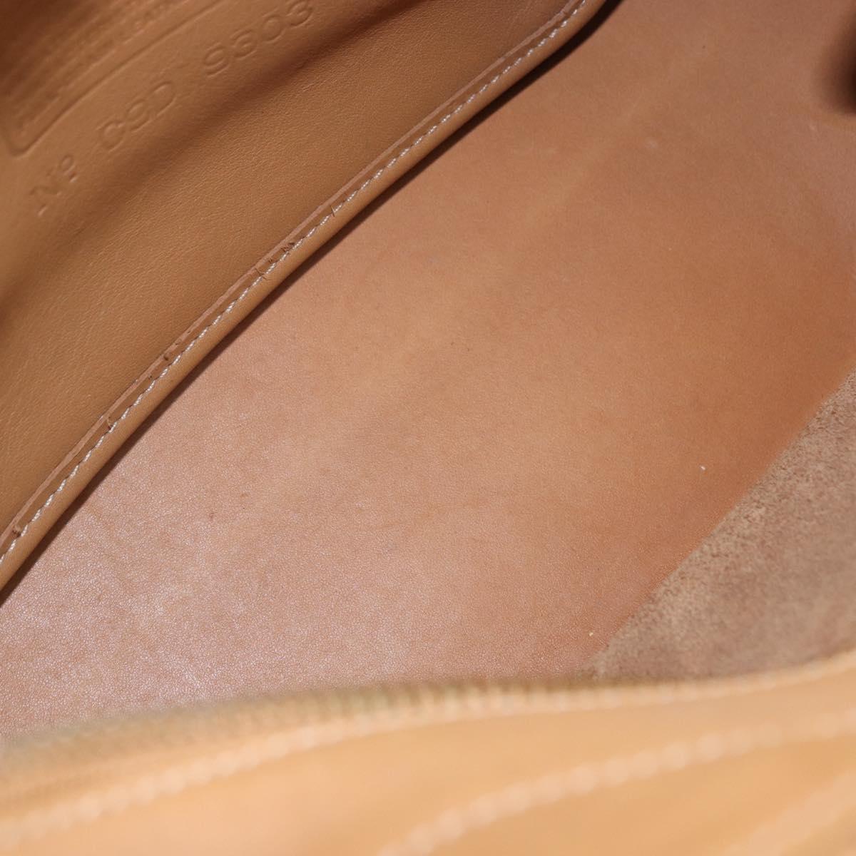 Coach Hand Bag Leather Brown Gold Auth 188180