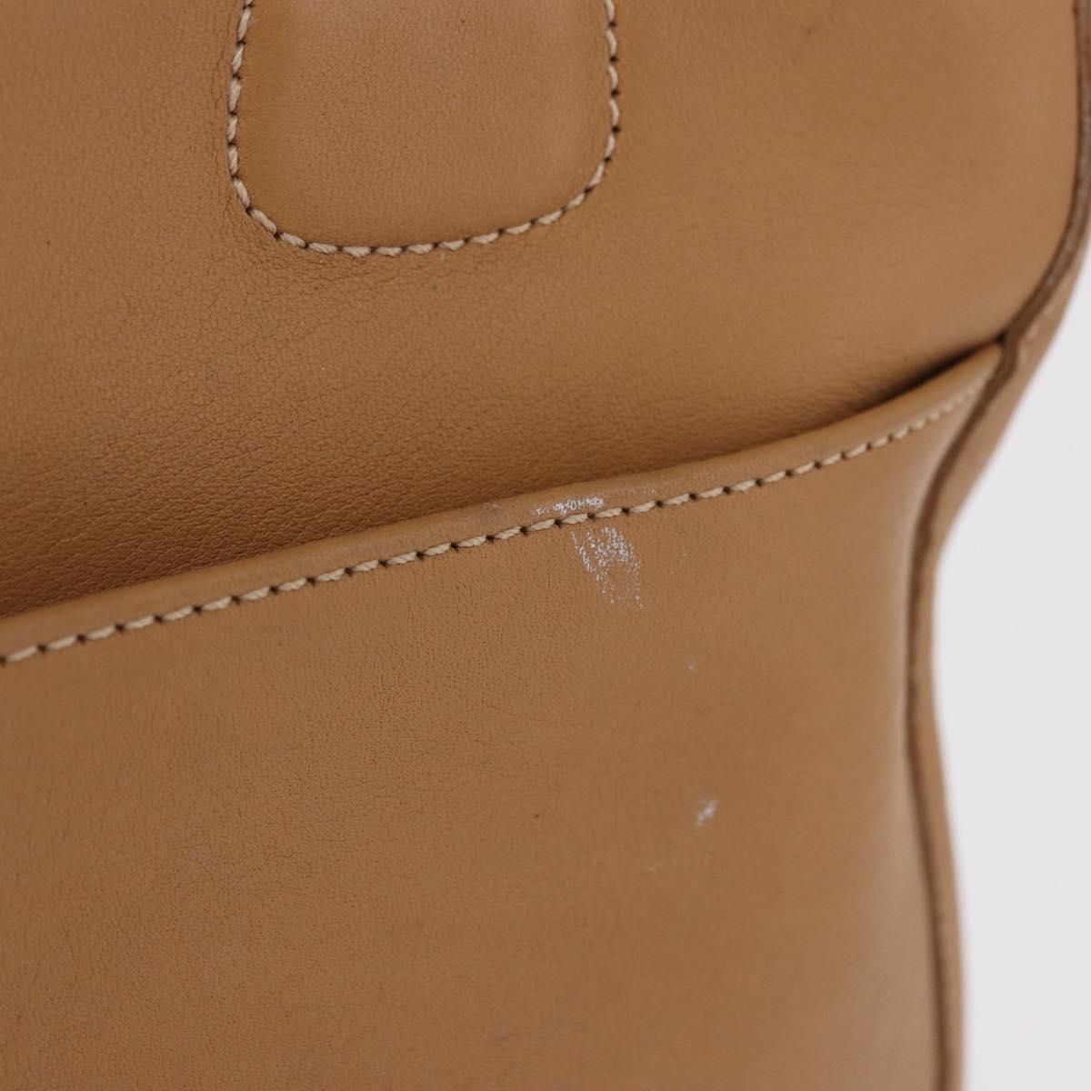 Coach Hand Bag Leather Brown Gold Auth 188180