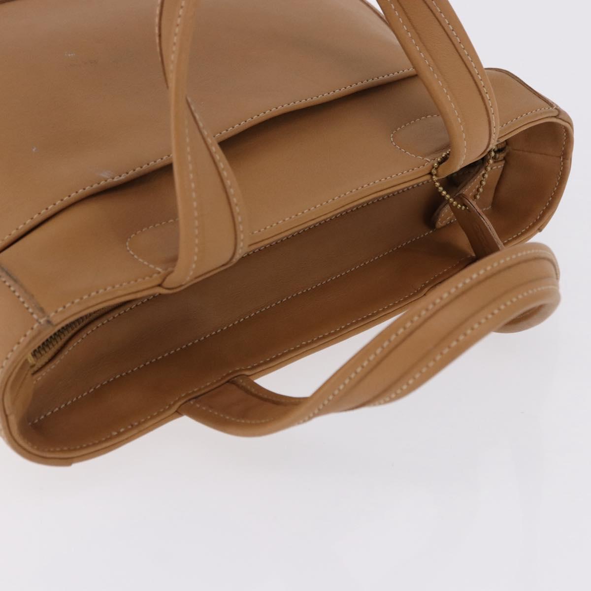 Coach Hand Bag Leather Brown Gold Auth 188180