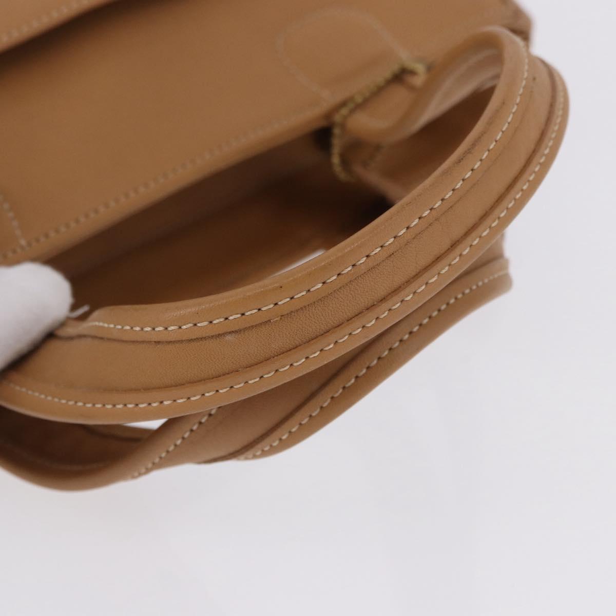 Coach Hand Bag Leather Brown Gold Auth 188180