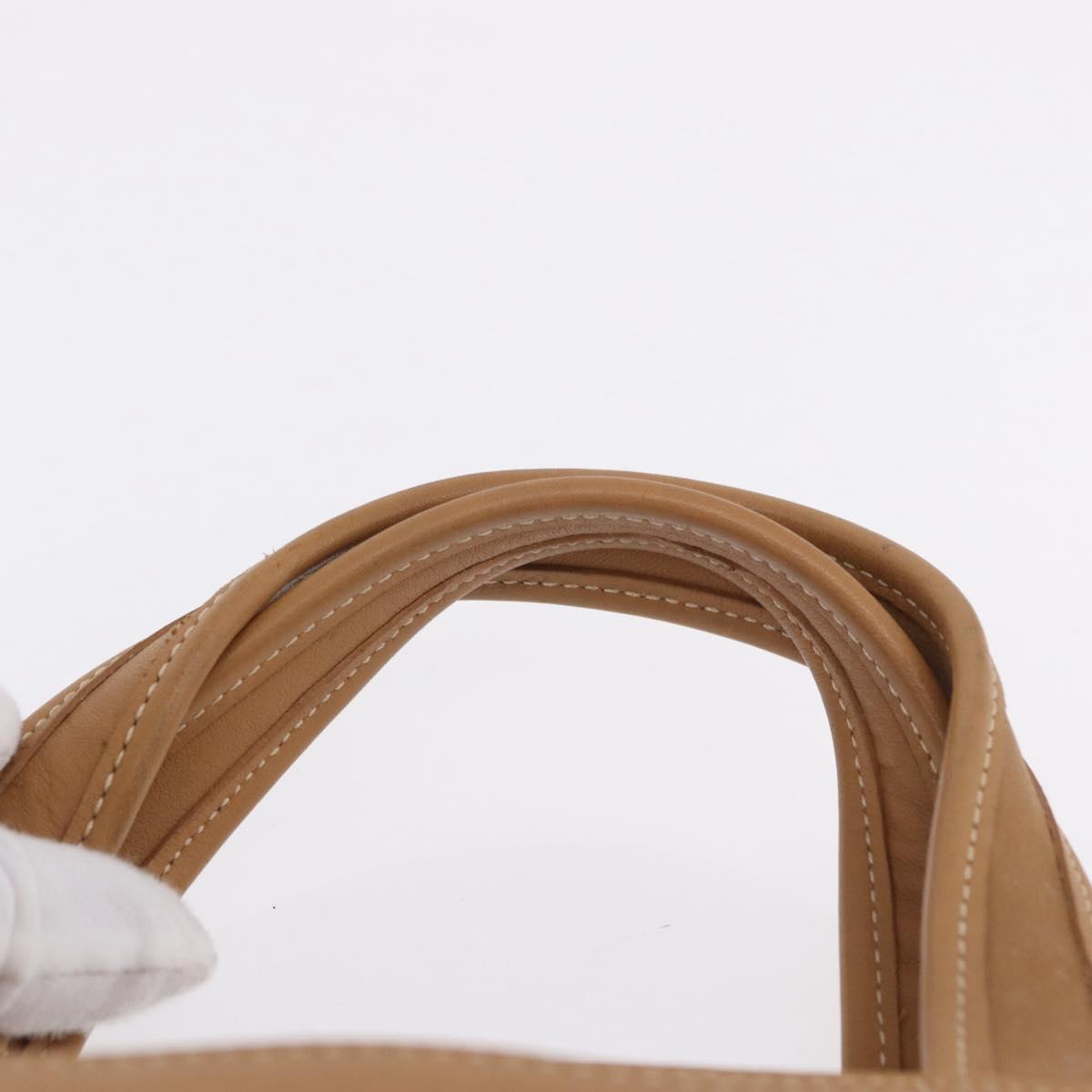 Coach Hand Bag Leather Brown Gold Auth 188180