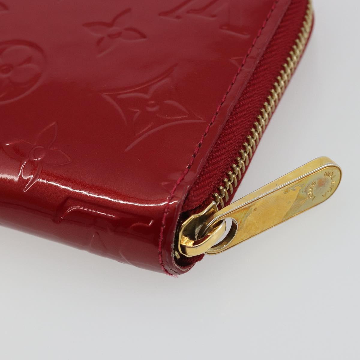LOUIS VUITTON Monogram Vernis Zippy Wallet Pomme D'amour M91981 Auth 188188A