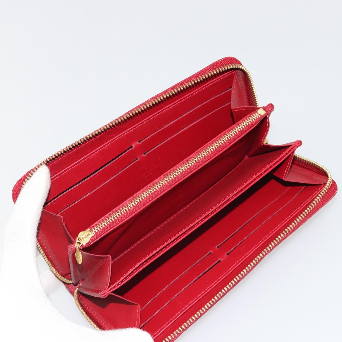 LOUIS VUITTON Monogram Vernis Zippy Wallet Pomme D'amour M91981 Auth 188188A