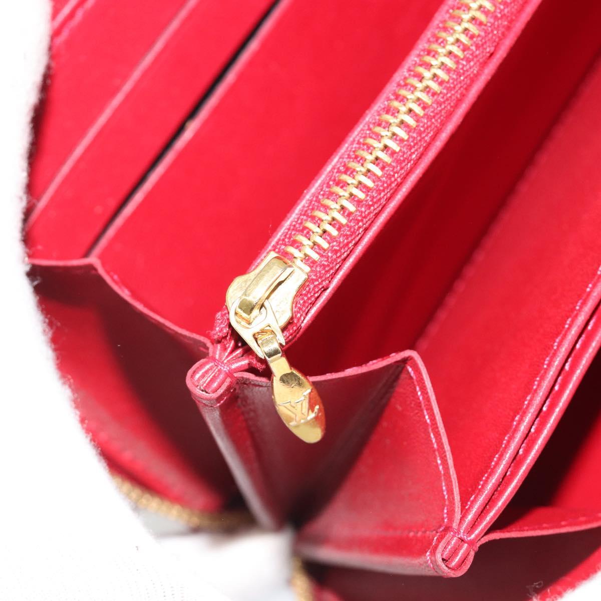 LOUIS VUITTON Monogram Vernis Zippy Wallet Pomme D'amour M91981 Auth 188188A