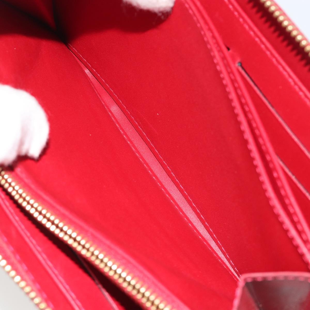 LOUIS VUITTON Monogram Vernis Zippy Wallet Pomme D'amour M91981 Auth 188188A