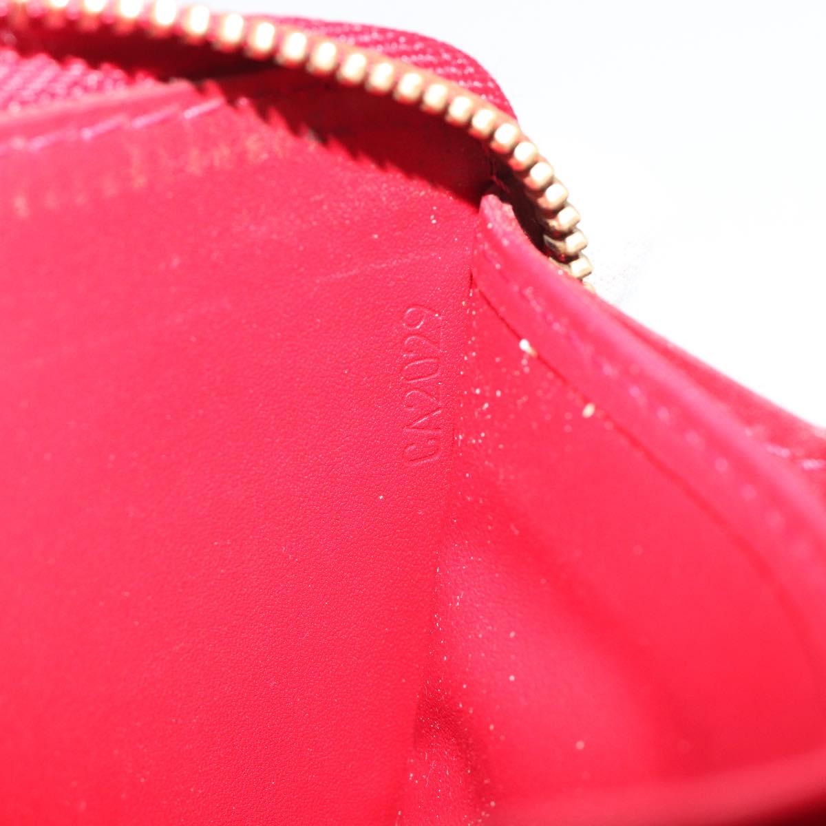 LOUIS VUITTON Monogram Vernis Zippy Wallet Pomme D'amour M91981 Auth 188188A