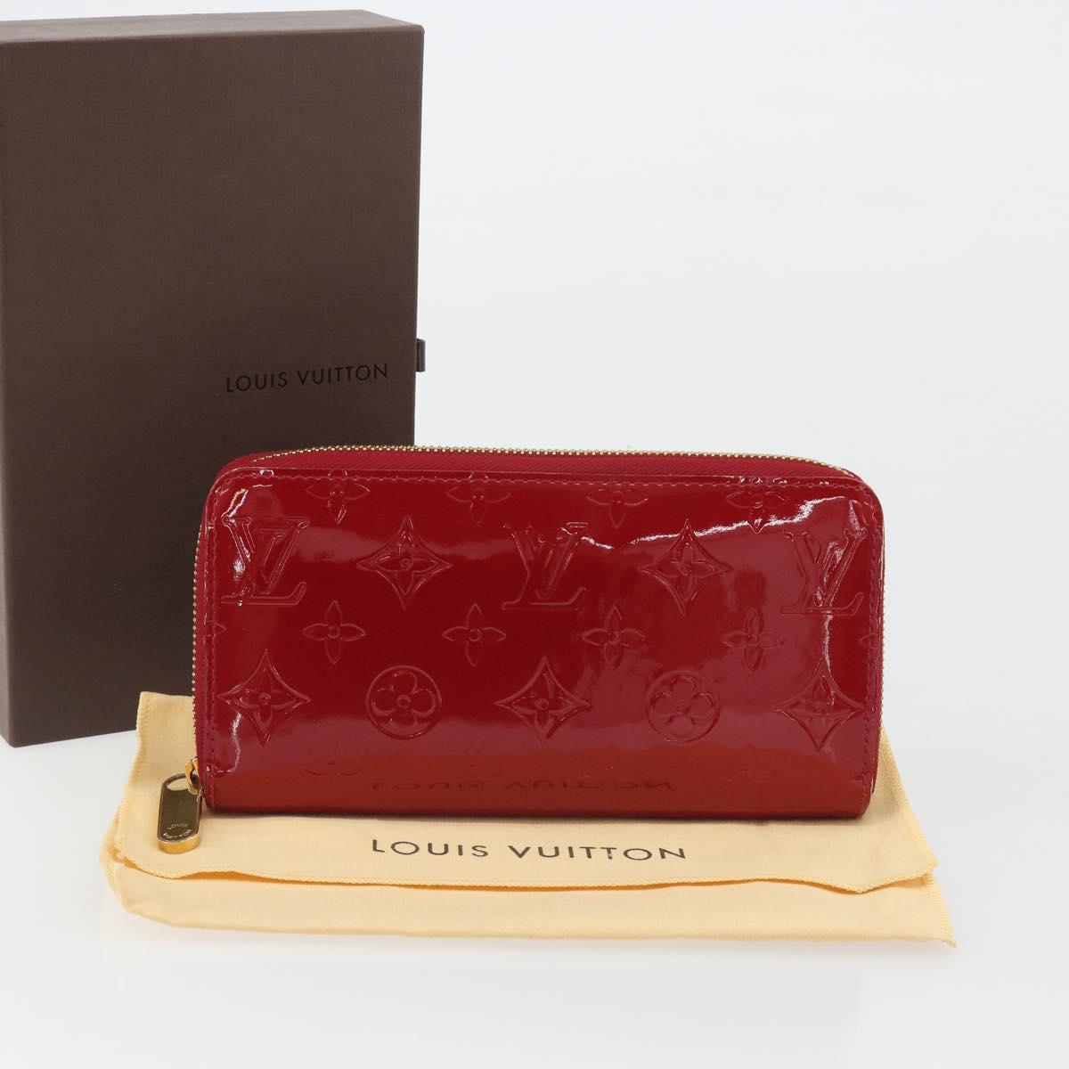 LOUIS VUITTON Monogram Vernis Zippy Wallet Pomme D'amour M91981 Auth 188188A
