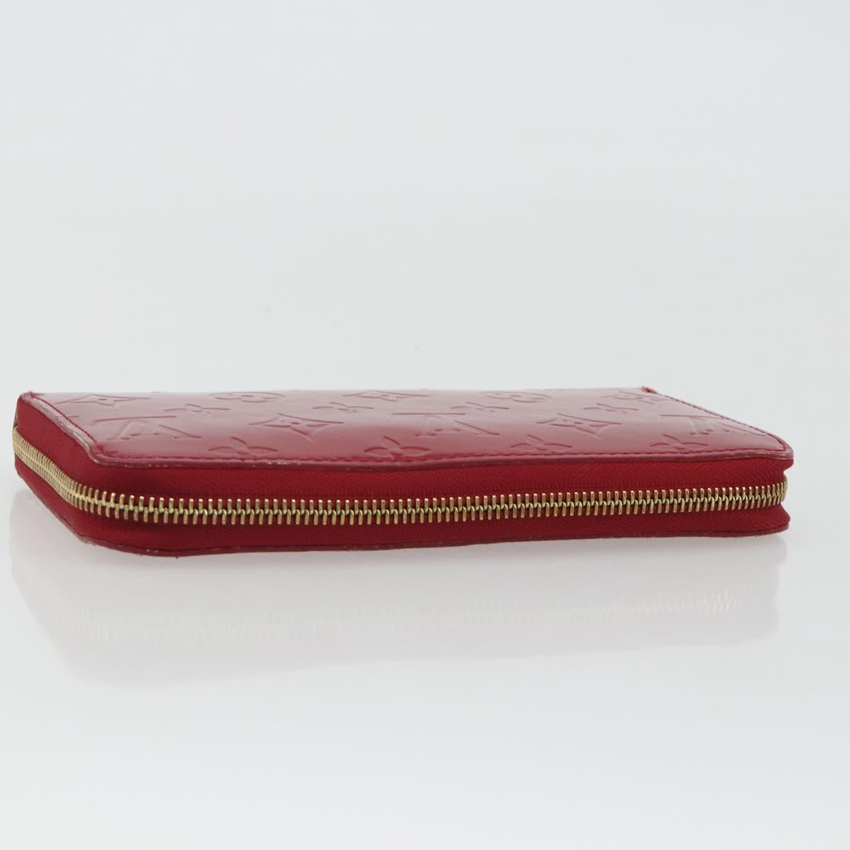 LOUIS VUITTON Monogram Vernis Zippy Wallet Pomme D'amour M91981 Auth 188188A