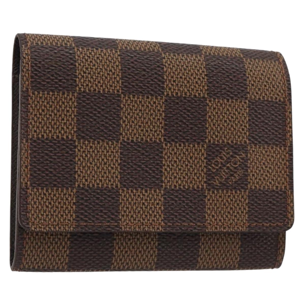 LOUIS VUITTON Damier Ebene Anvelop Cult De Vuitto Card Case N62920 Auth 188192A