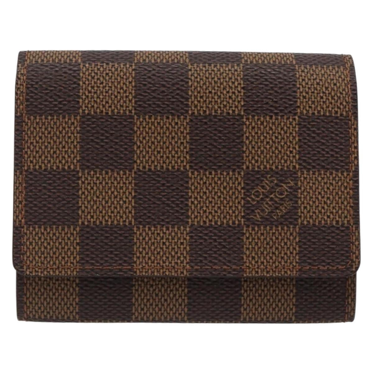 LOUIS VUITTON Damier Ebene Anvelop Cult De Vuitto Card Case N62920 Auth 188192A