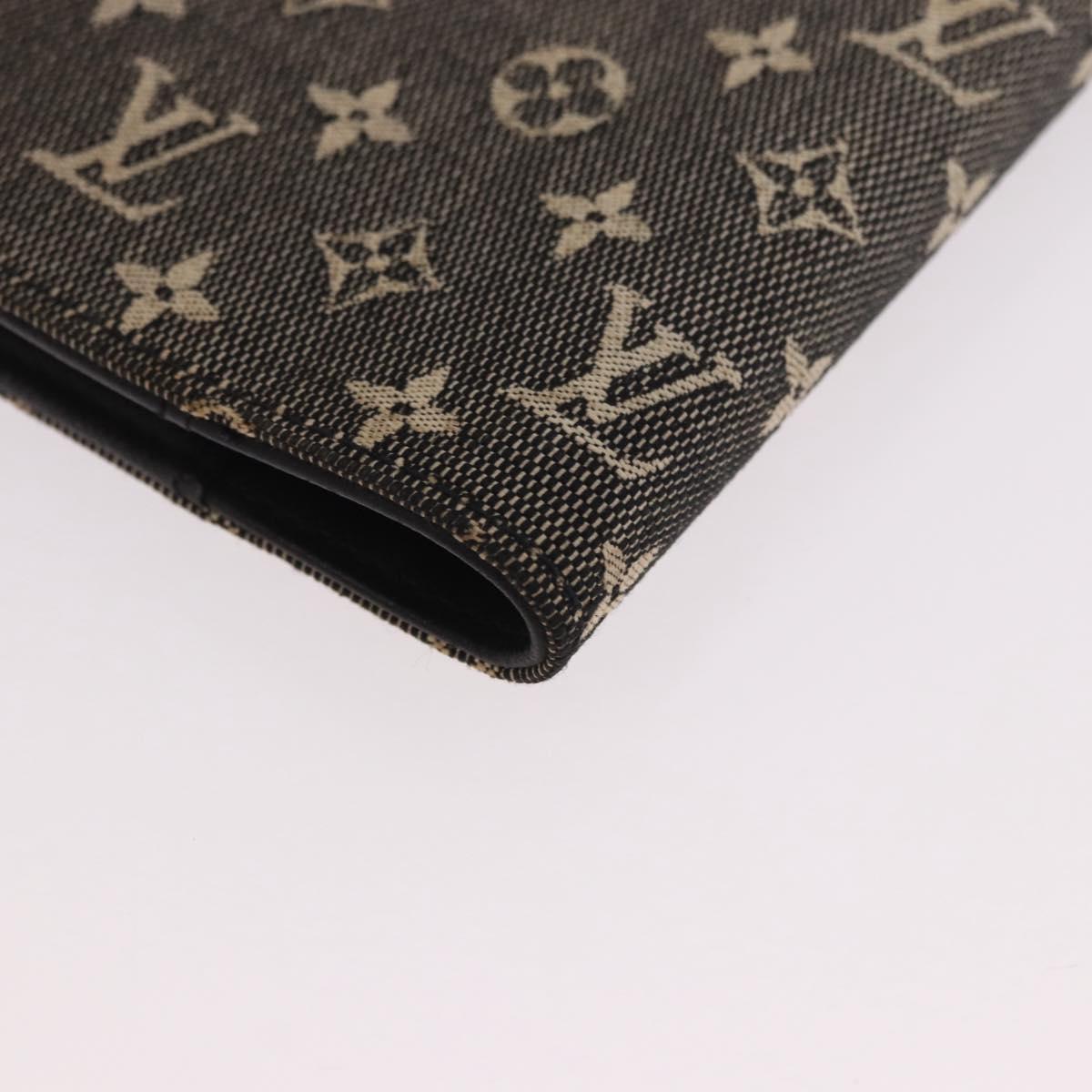 LOUIS VUITTON Monogram Mini Lin Agenda PM Planner Cover Black LV Auth 188193A