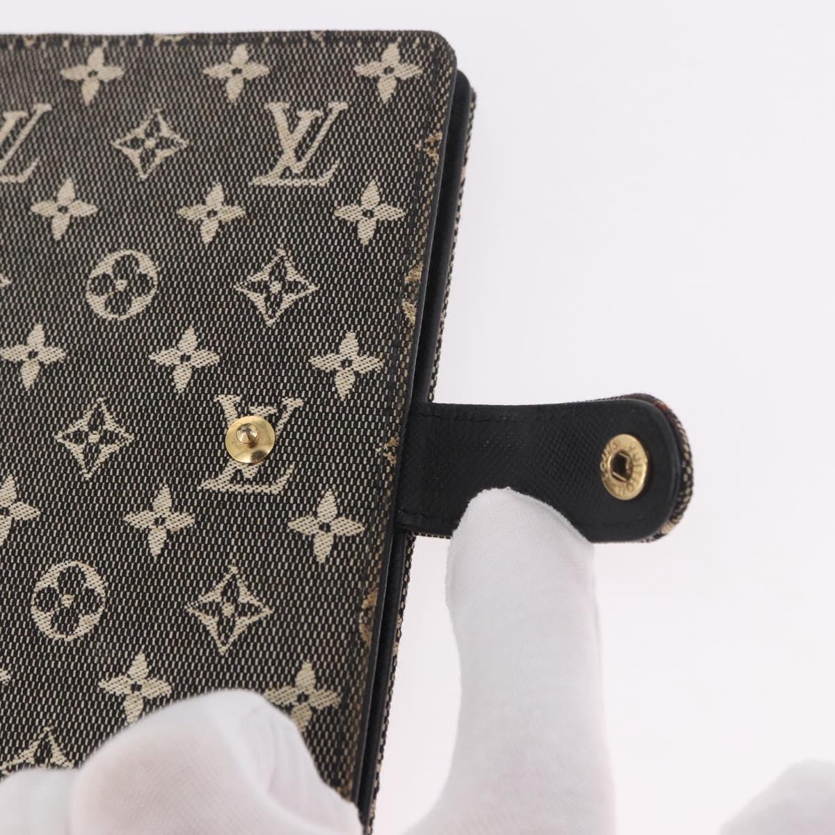 LOUIS VUITTON Monogram Mini Lin Agenda PM Planner Cover Black LV Auth 188193A