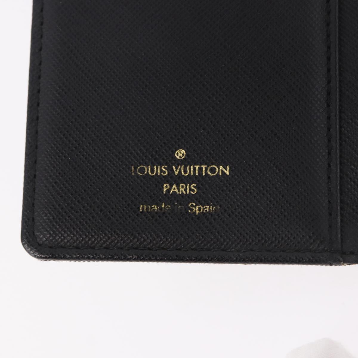 LOUIS VUITTON Monogram Mini Lin Agenda PM Planner Cover Black LV Auth 188193A