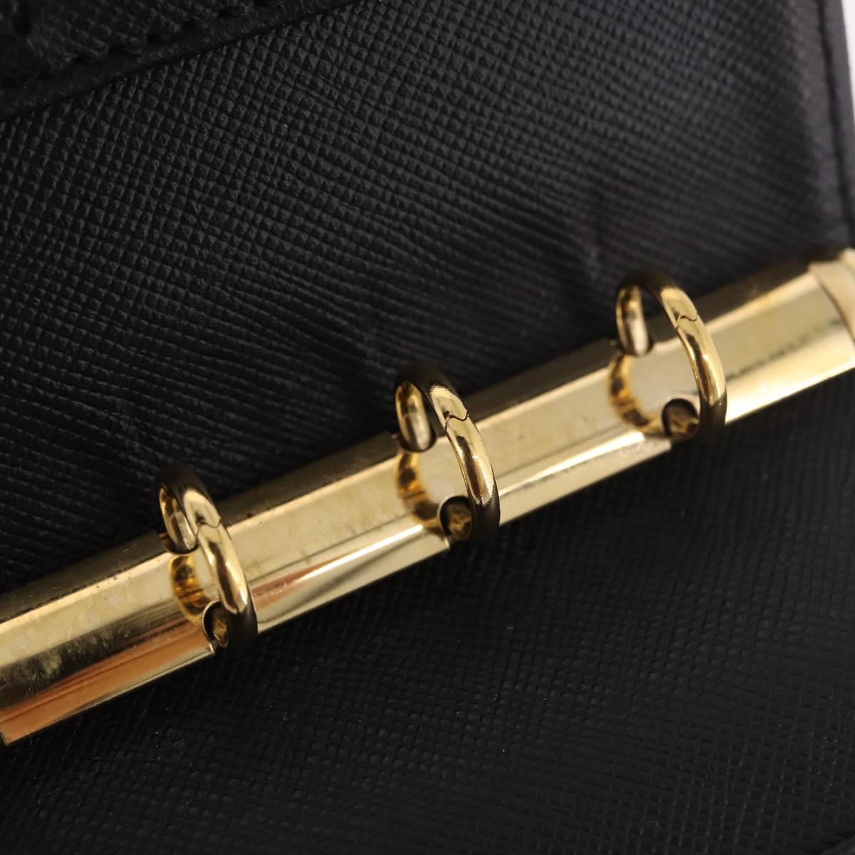 LOUIS VUITTON Monogram Mini Lin Agenda PM Planner Cover Black LV Auth 188193A
