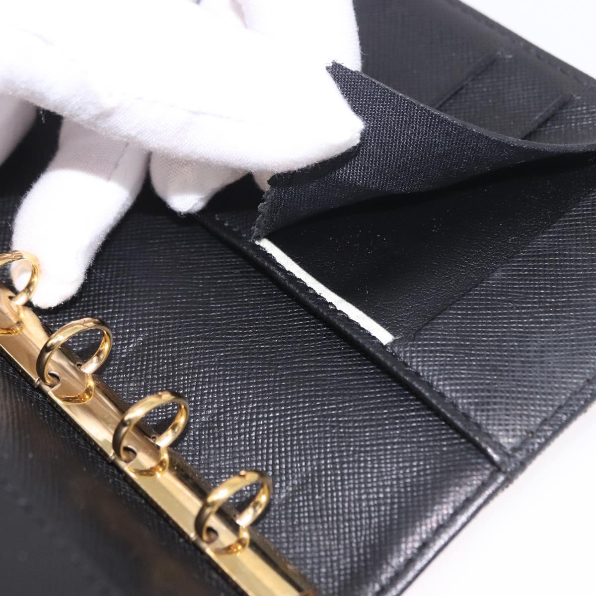 LOUIS VUITTON Monogram Mini Lin Agenda PM Planner Cover Black LV Auth 188193A