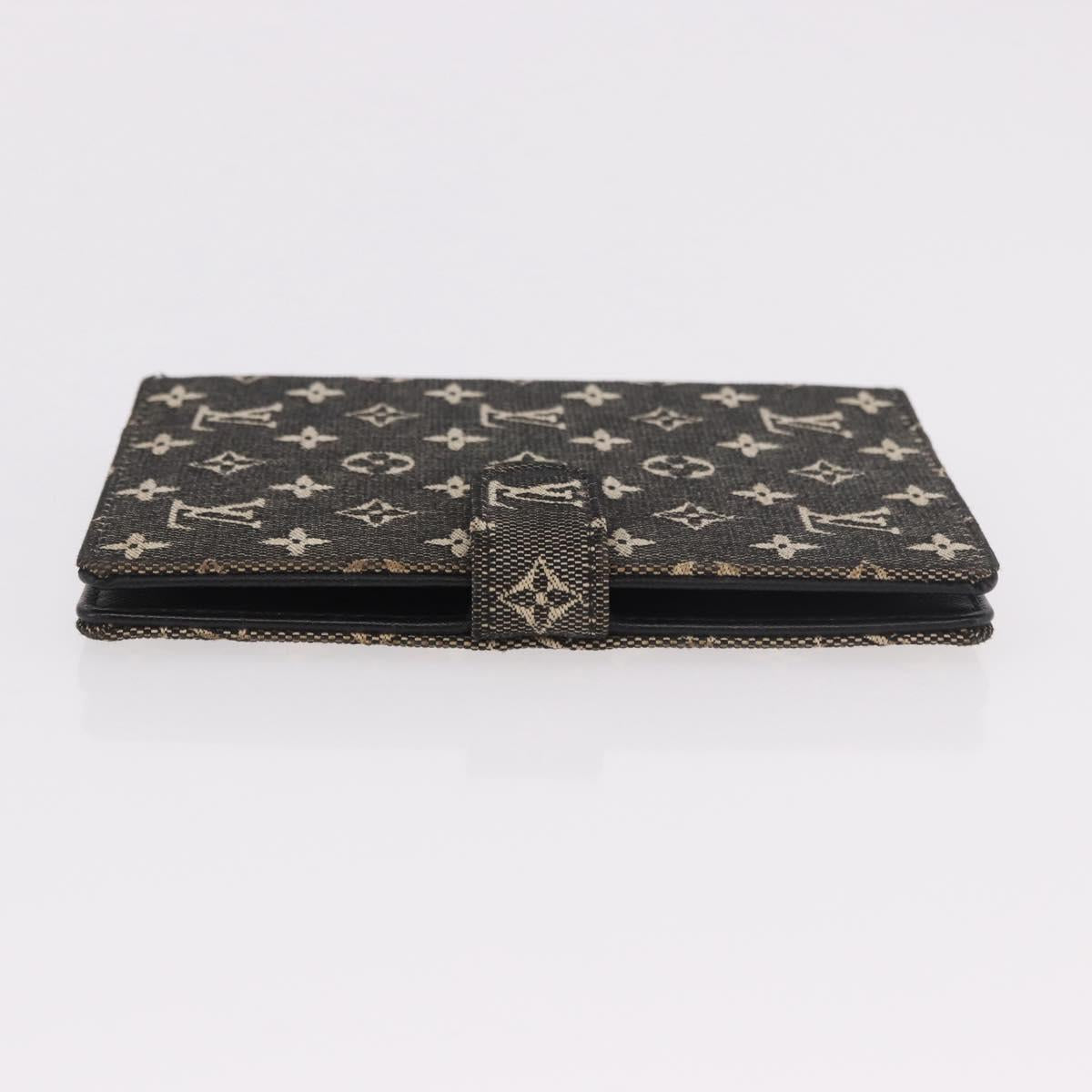 LOUIS VUITTON Monogram Mini Lin Agenda PM Planner Cover Black LV Auth 188193A