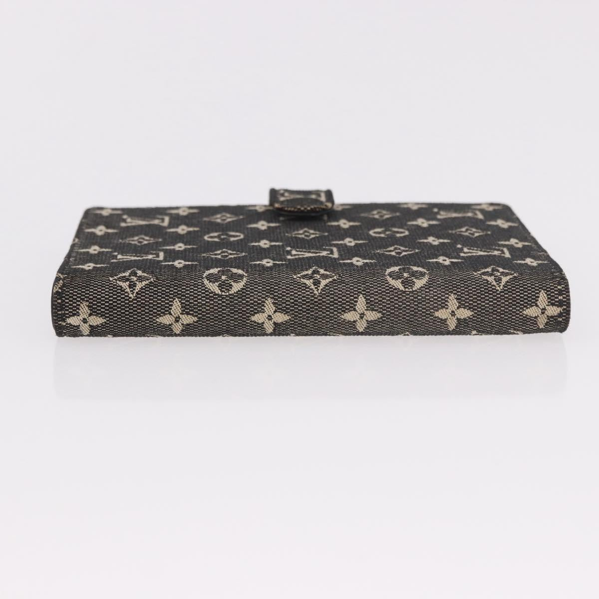 LOUIS VUITTON Monogram Mini Lin Agenda PM Planner Cover Black LV Auth 188193A