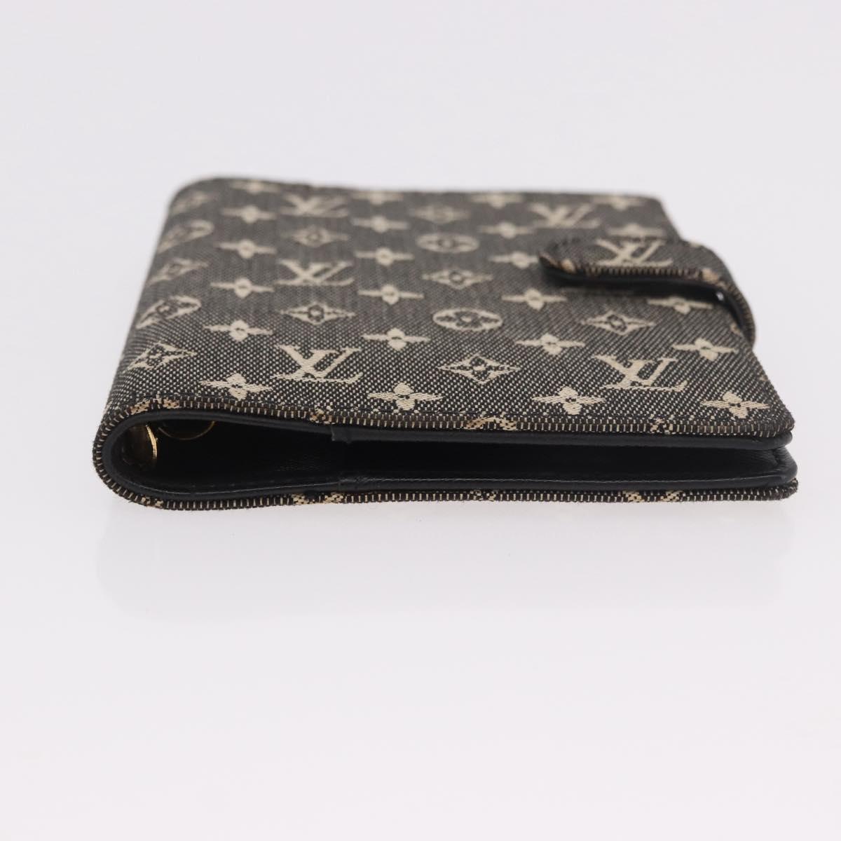 LOUIS VUITTON Monogram Mini Lin Agenda PM Planner Cover Black LV Auth 188193A