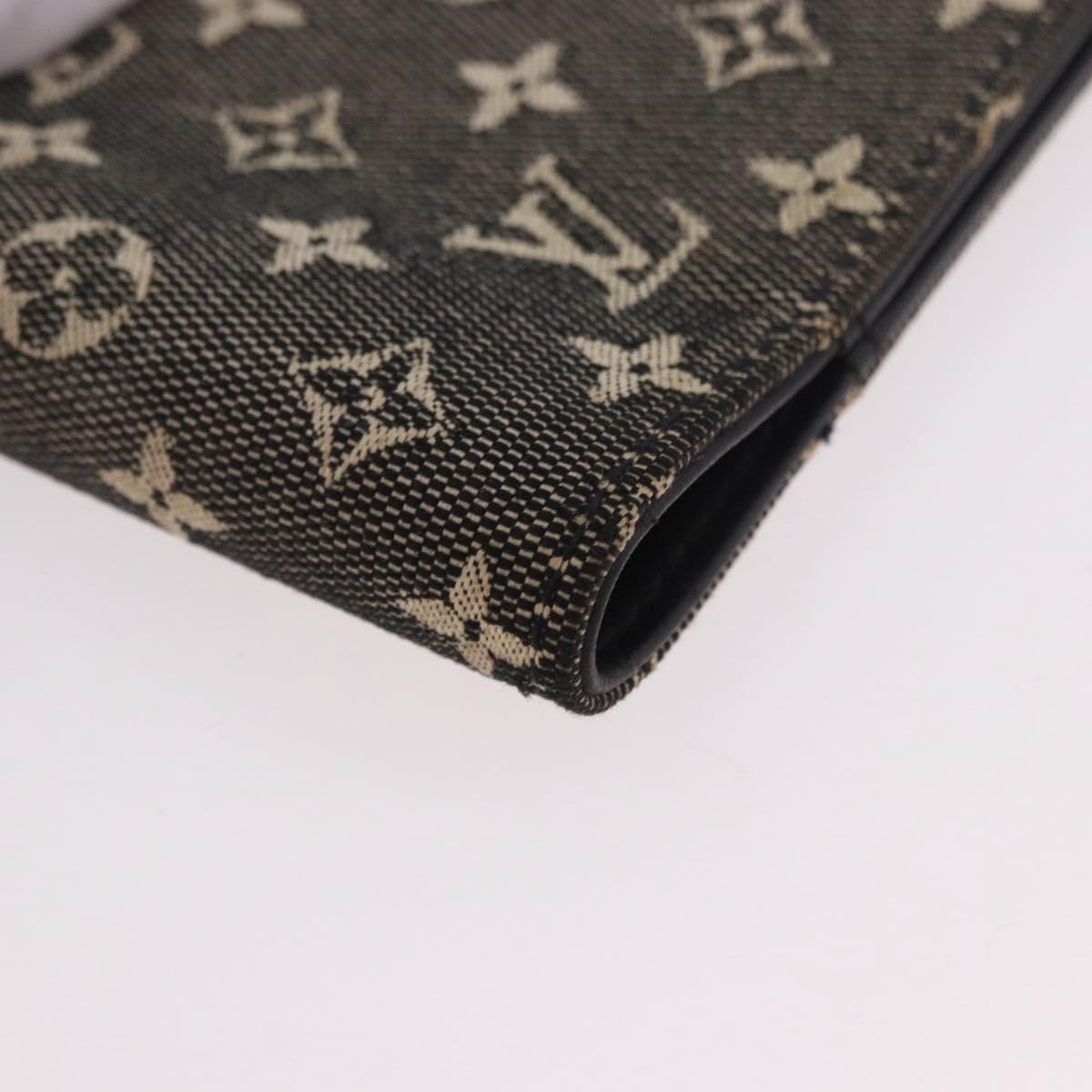 LOUIS VUITTON Monogram Mini Lin Agenda PM Planner Cover Black LV Auth 188193A