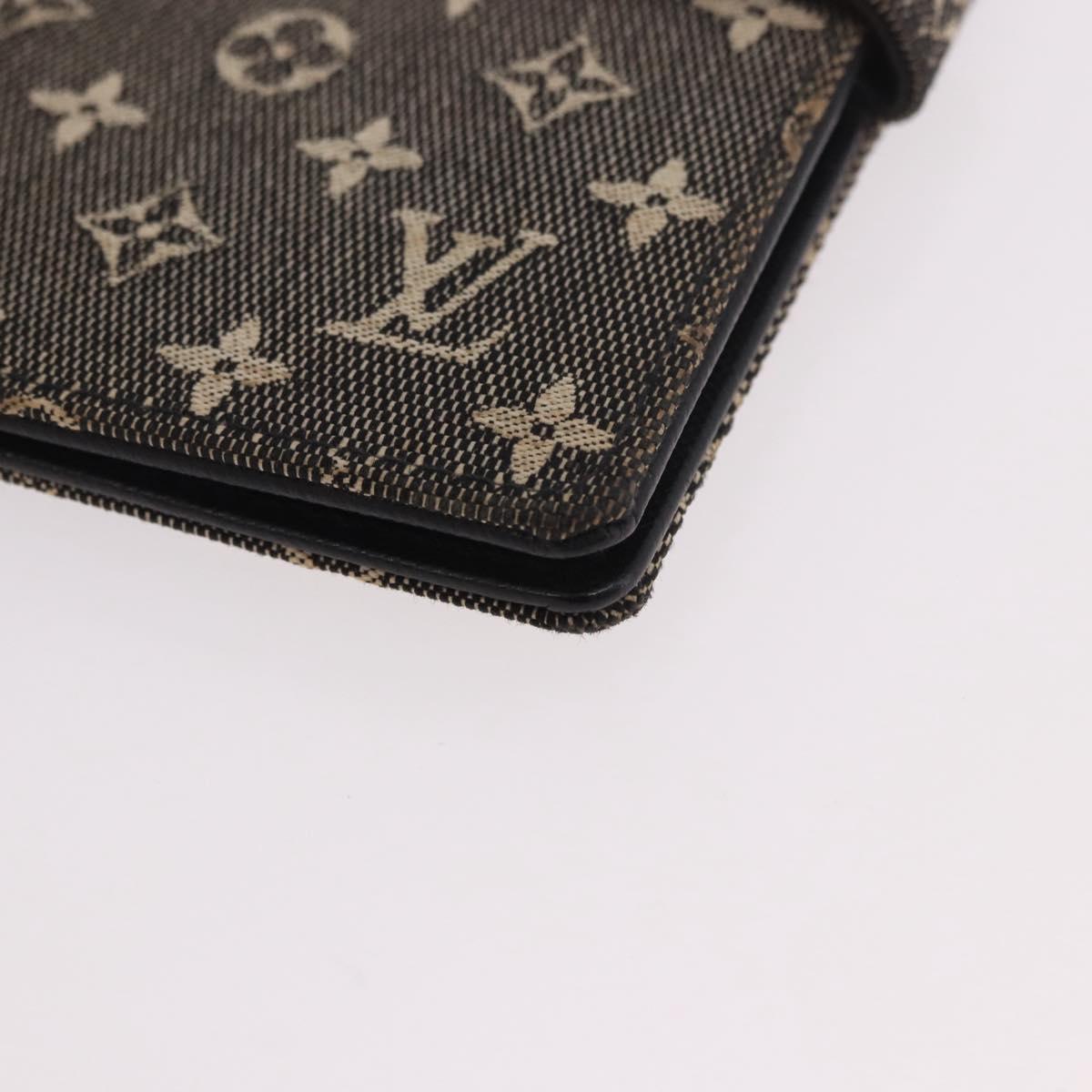 LOUIS VUITTON Monogram Mini Lin Agenda PM Planner Cover Black LV Auth 188193A