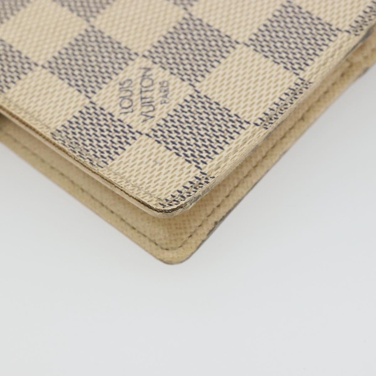 LOUIS VUITTON Damier Azur Agenda PM Day Planner Cover R20706 LV Auth 188195