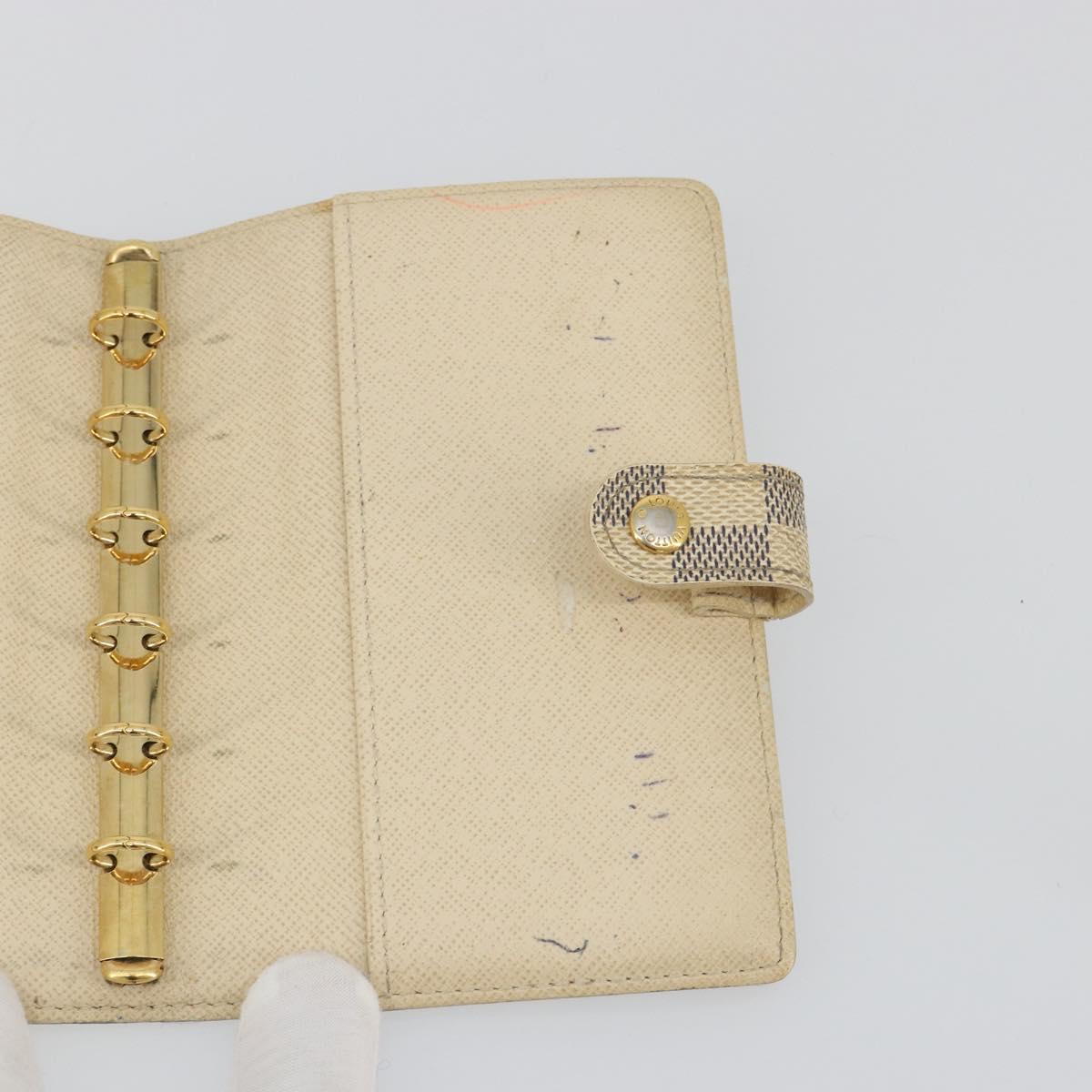 LOUIS VUITTON Damier Azur Agenda PM Day Planner Cover R20706 LV Auth 188195