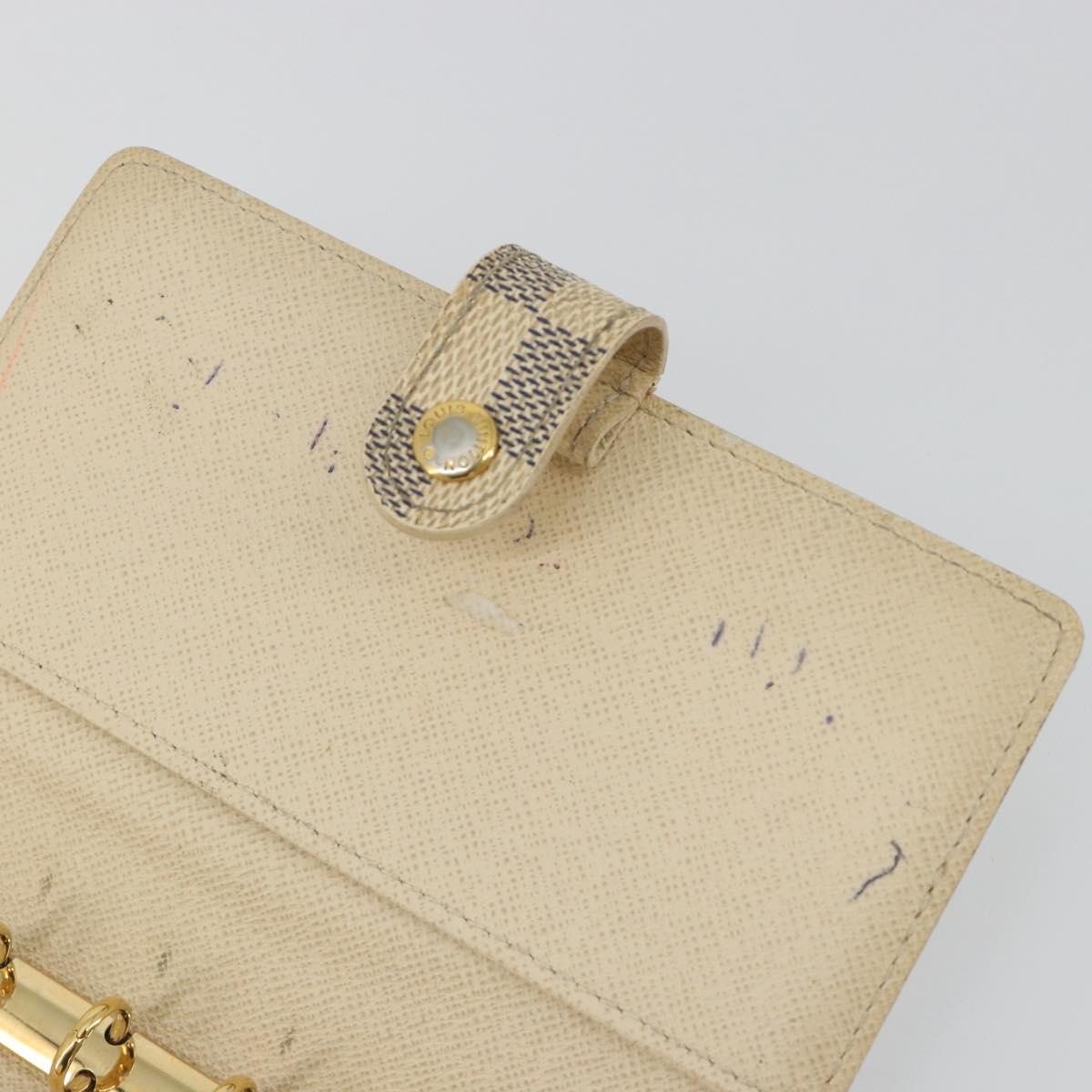 LOUIS VUITTON Damier Azur Agenda PM Day Planner Cover R20706 LV Auth 188195