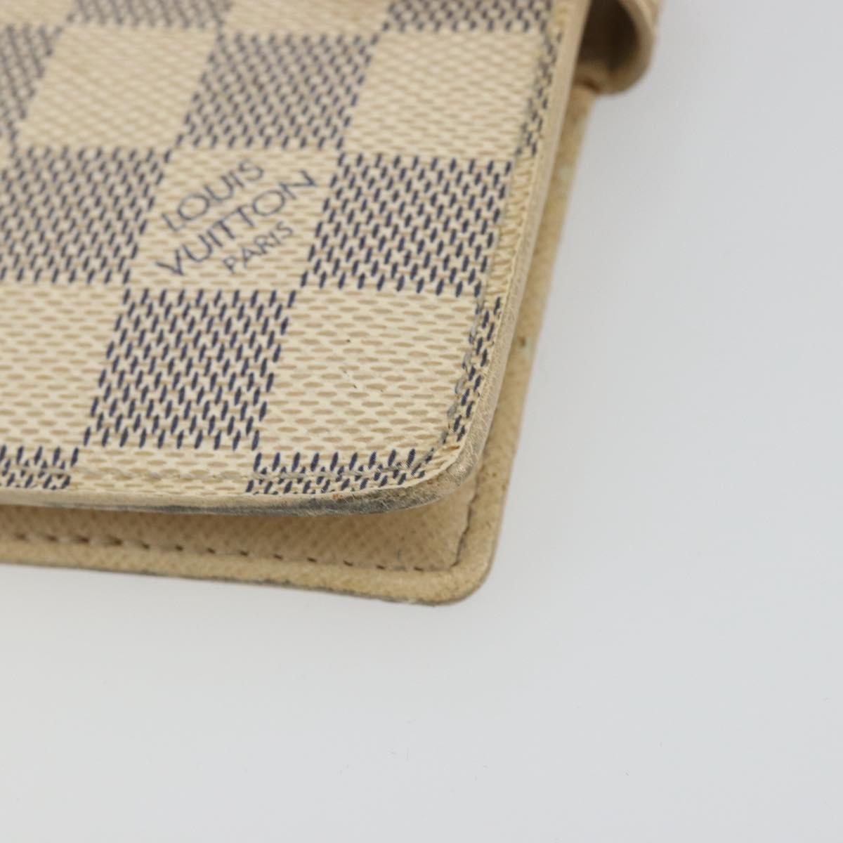 LOUIS VUITTON Damier Azur Agenda PM Day Planner Cover R20706 LV Auth 188195