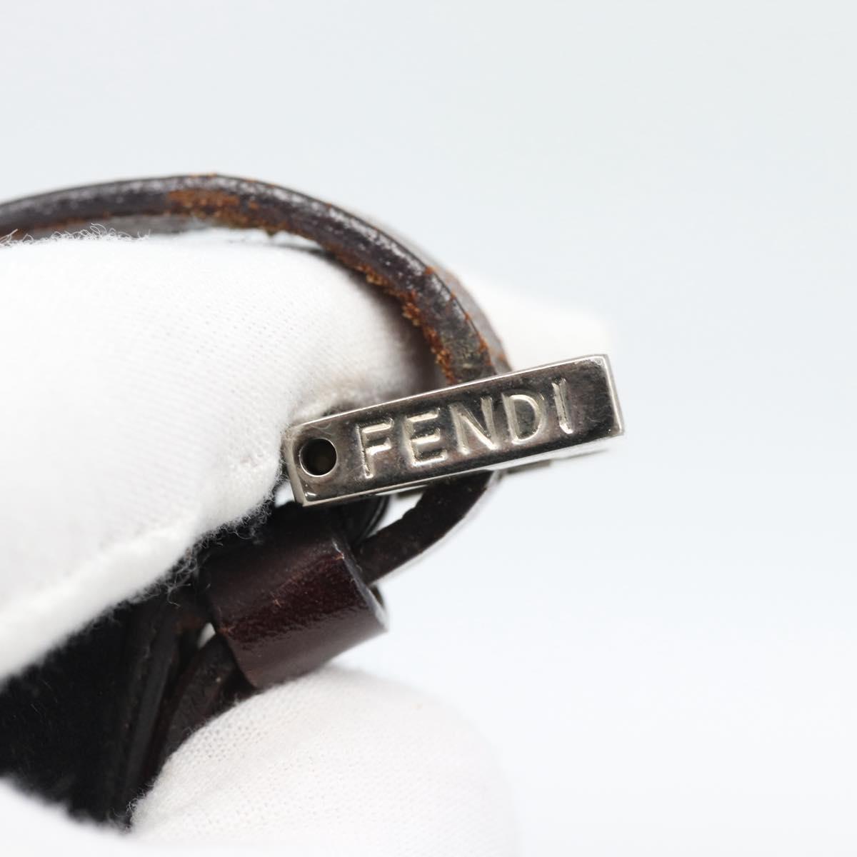 FENDI Shoulder Bag Suede Black Gold Auth 188202