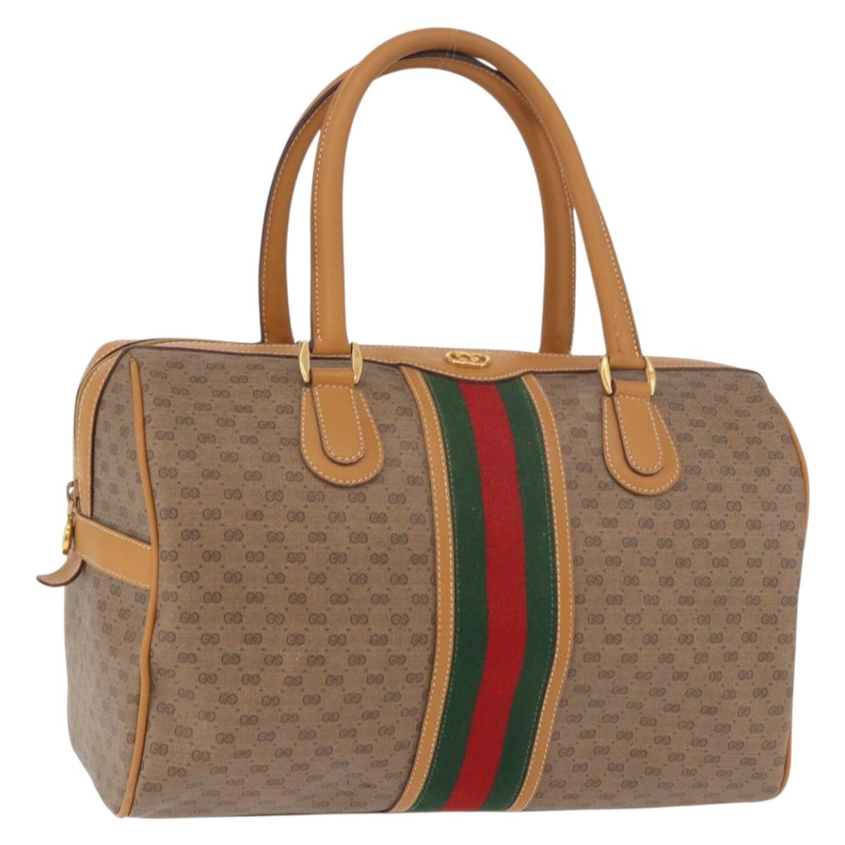 GUCCI Micro GG Supreme Web Sherry Line Bag PVC Beige 002 39 0168 Auth 188204