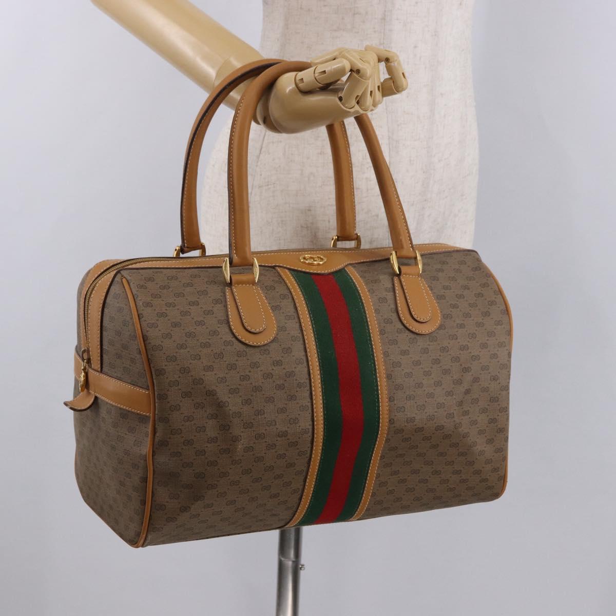 GUCCI Micro GG Supreme Web Sherry Line Bag PVC Beige 002 39 0168 Auth 188204