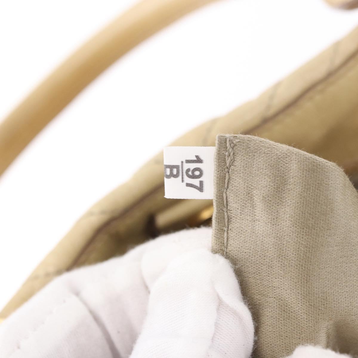 Miu Miu Tote Bag Leather 2way Beige Gold Auth 188214A