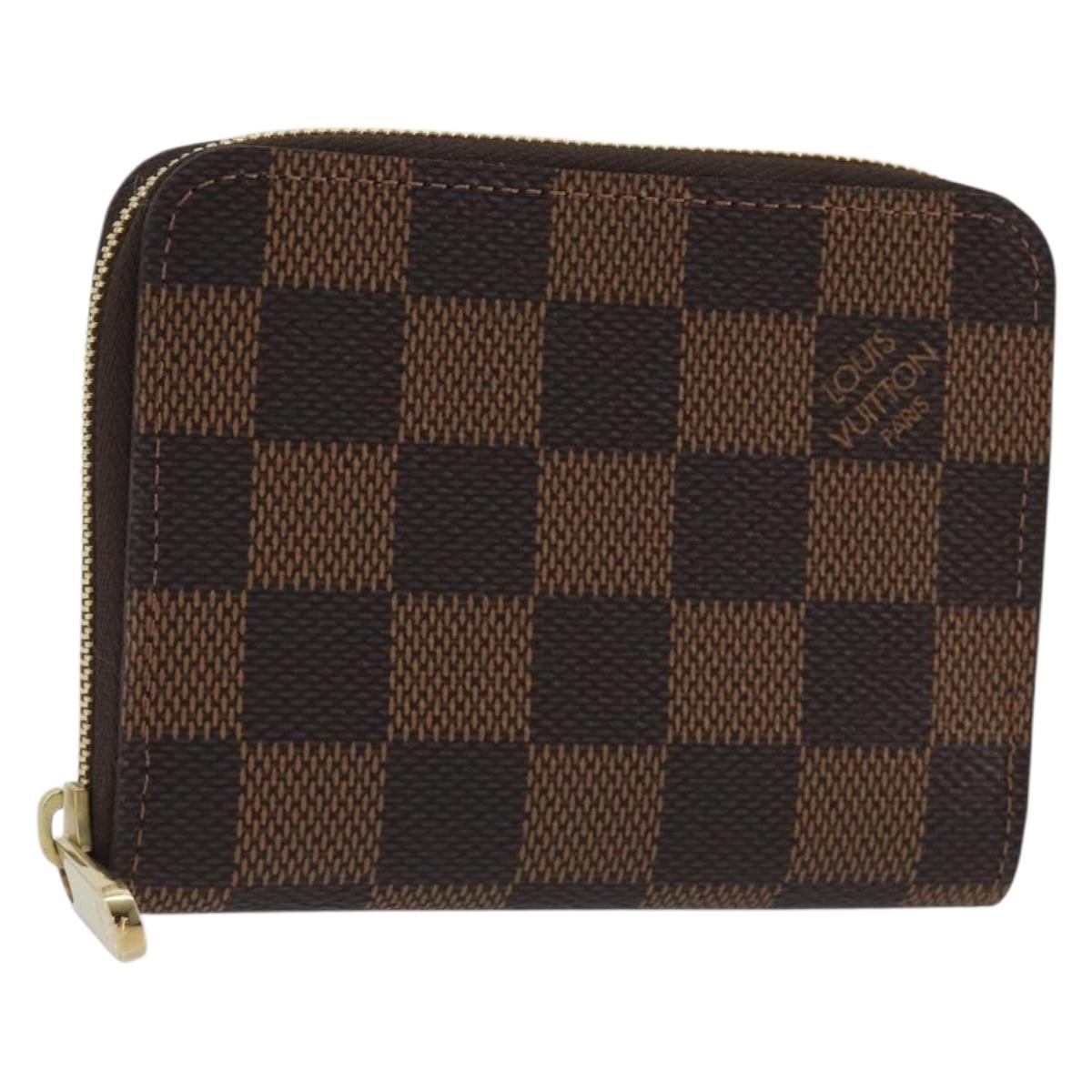 LOUIS VUITTON Damier Ebene Zippy Coin Purse N63070 LV Auth 188216M