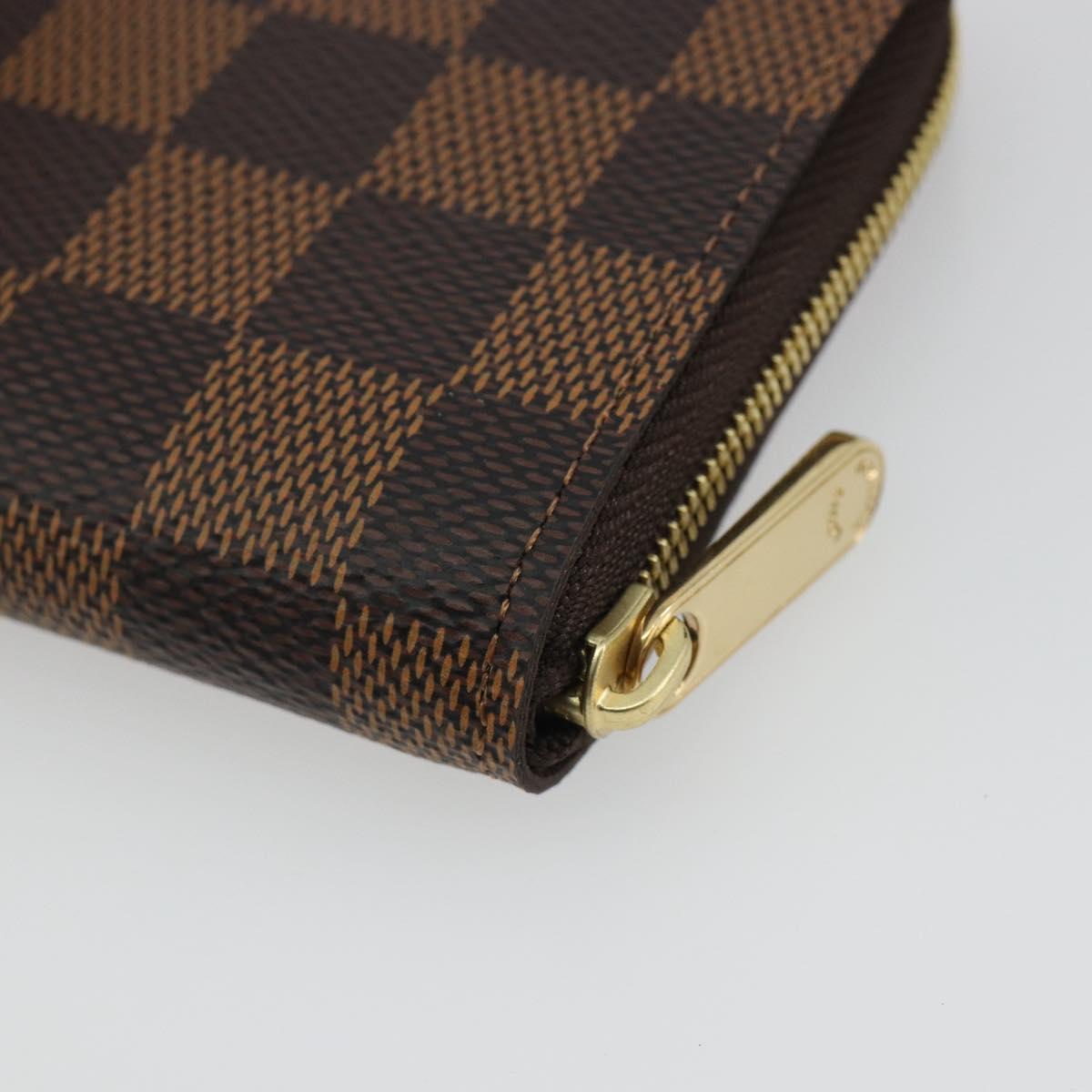 LOUIS VUITTON Damier Ebene Zippy Coin Purse N63070 LV Auth 188216M