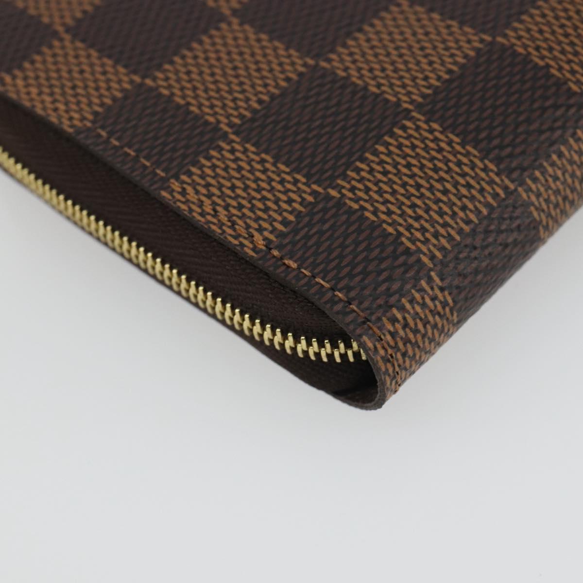 LOUIS VUITTON Damier Ebene Zippy Coin Purse N63070 LV Auth 188216M