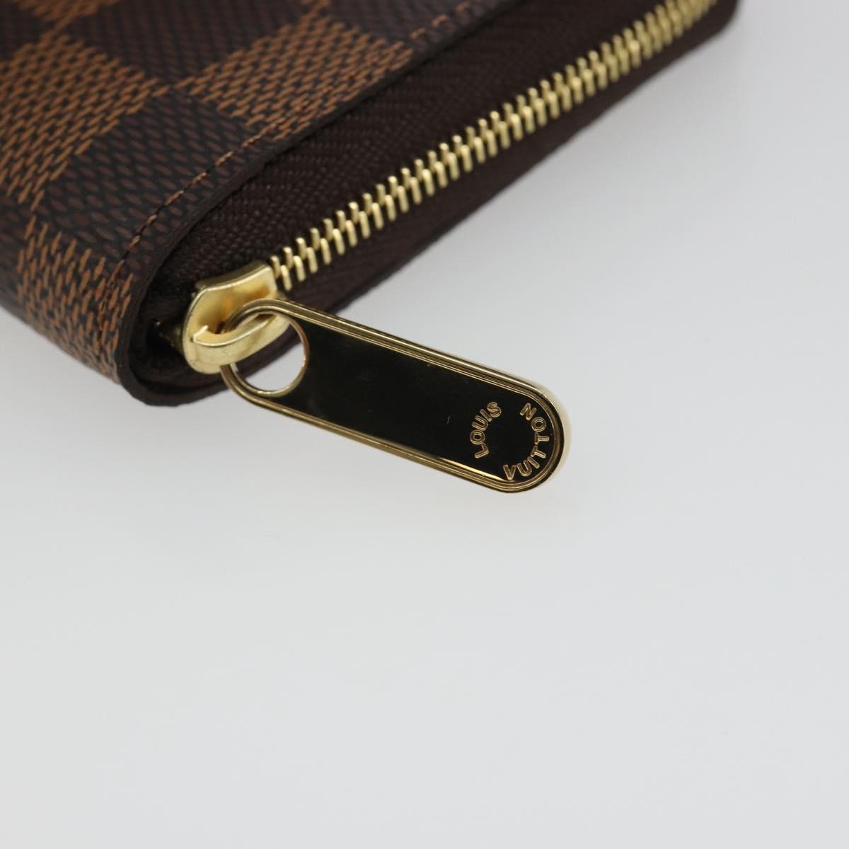 LOUIS VUITTON Damier Ebene Zippy Coin Purse N63070 LV Auth 188216M