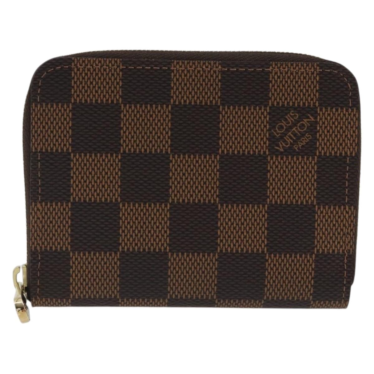 LOUIS VUITTON Damier Ebene Zippy Coin Purse N63070 LV Auth 188216M