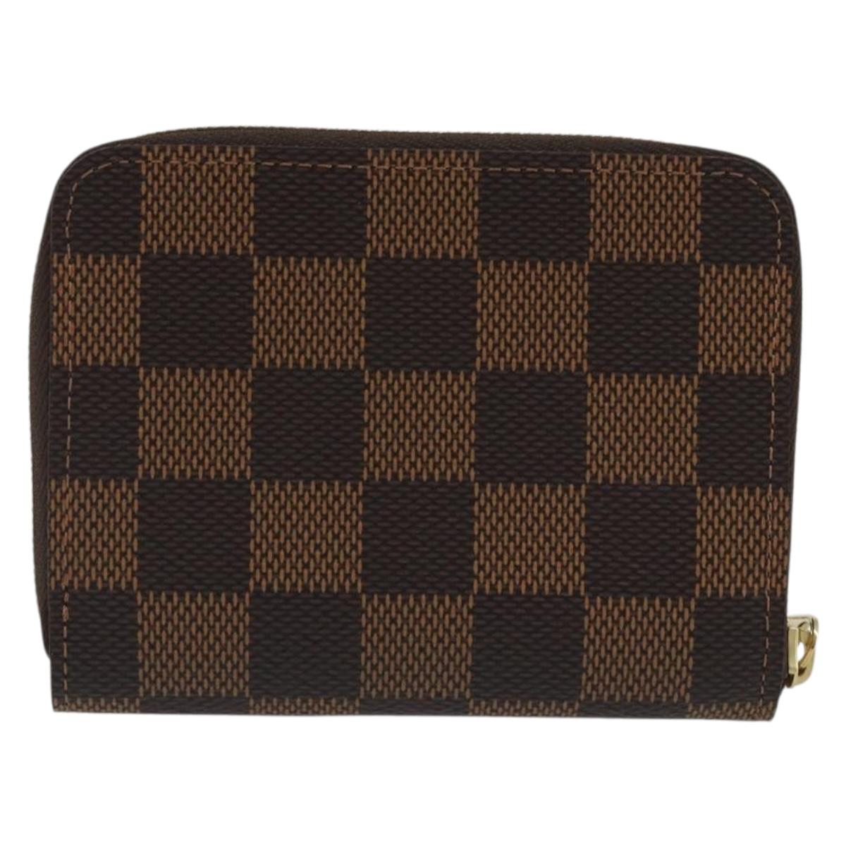 LOUIS VUITTON Damier Ebene Zippy Coin Purse N63070 LV Auth 188216M