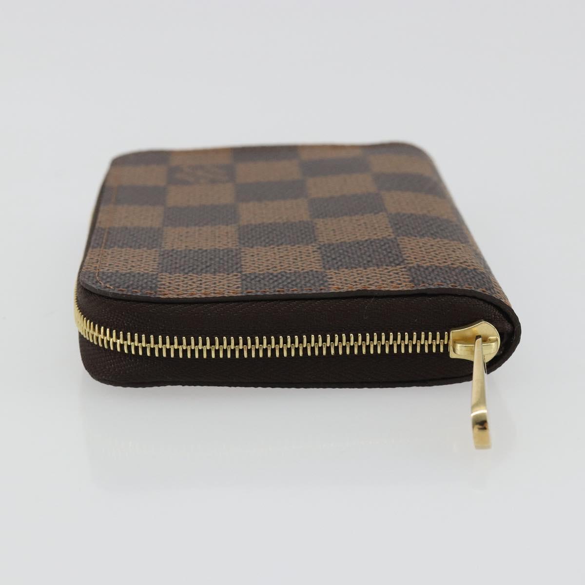 LOUIS VUITTON Damier Ebene Zippy Coin Purse N63070 LV Auth 188216M