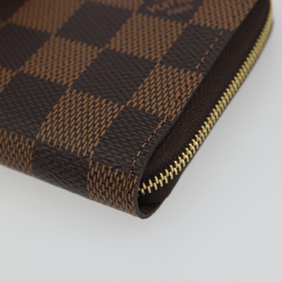 LOUIS VUITTON Damier Ebene Zippy Coin Purse N63070 LV Auth 188216M