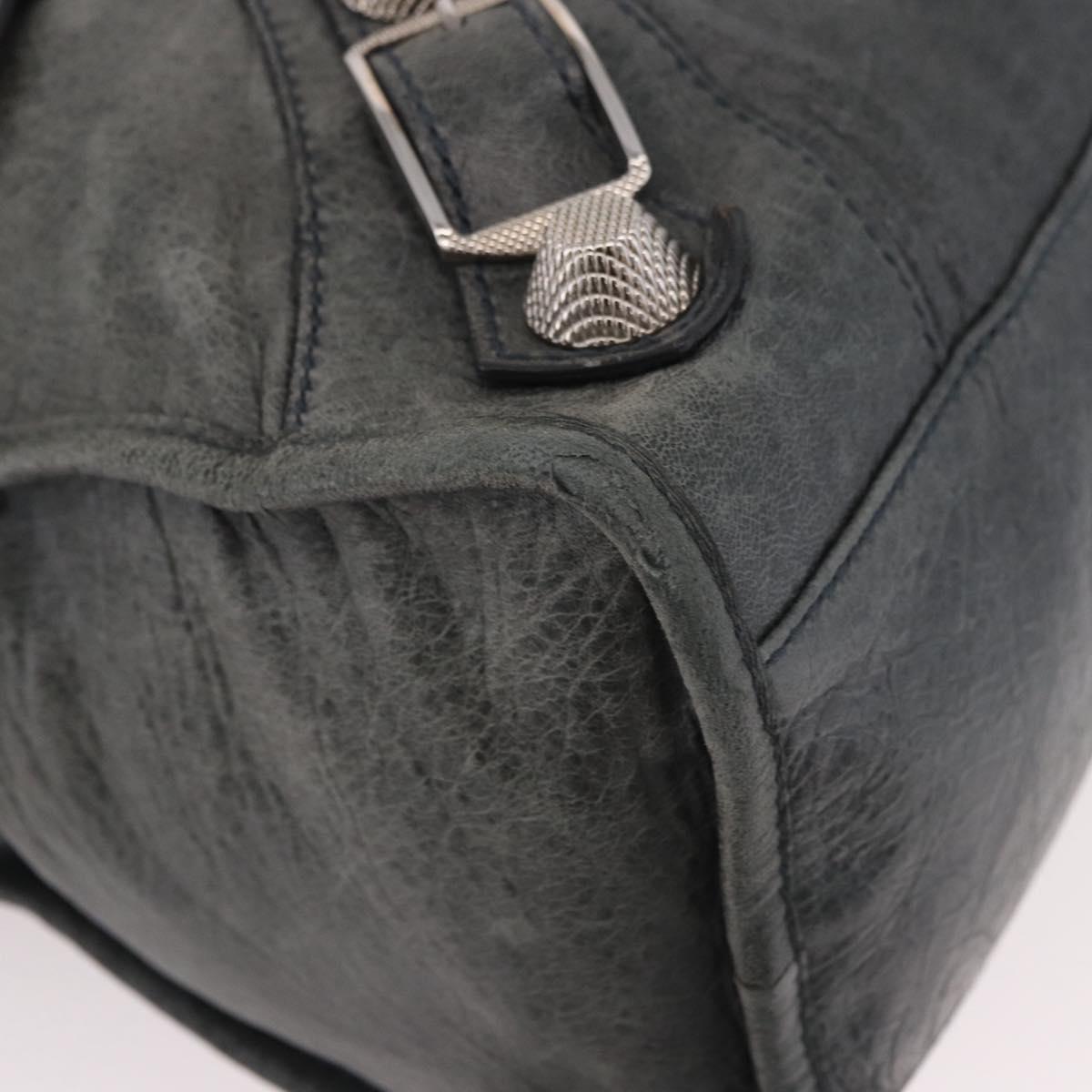 BALENCIAGA The Giant City Bag Leather 2way Gray Silver 173084 Auth 188218SAM