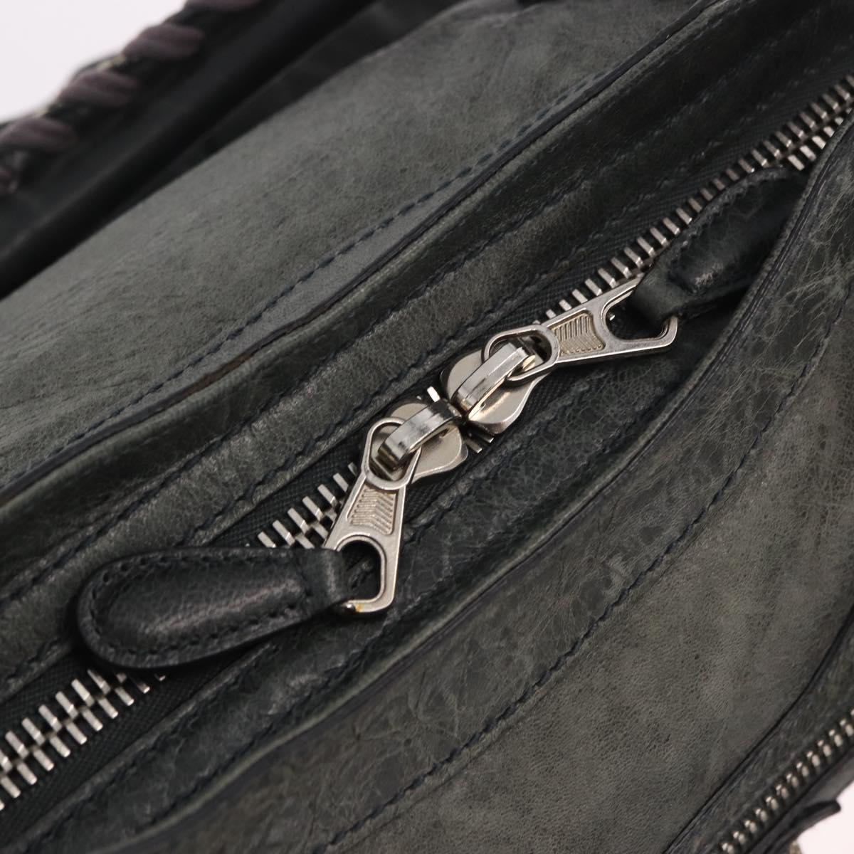 BALENCIAGA The Giant City Bag Leather 2way Gray Silver 173084 Auth 188218SAM