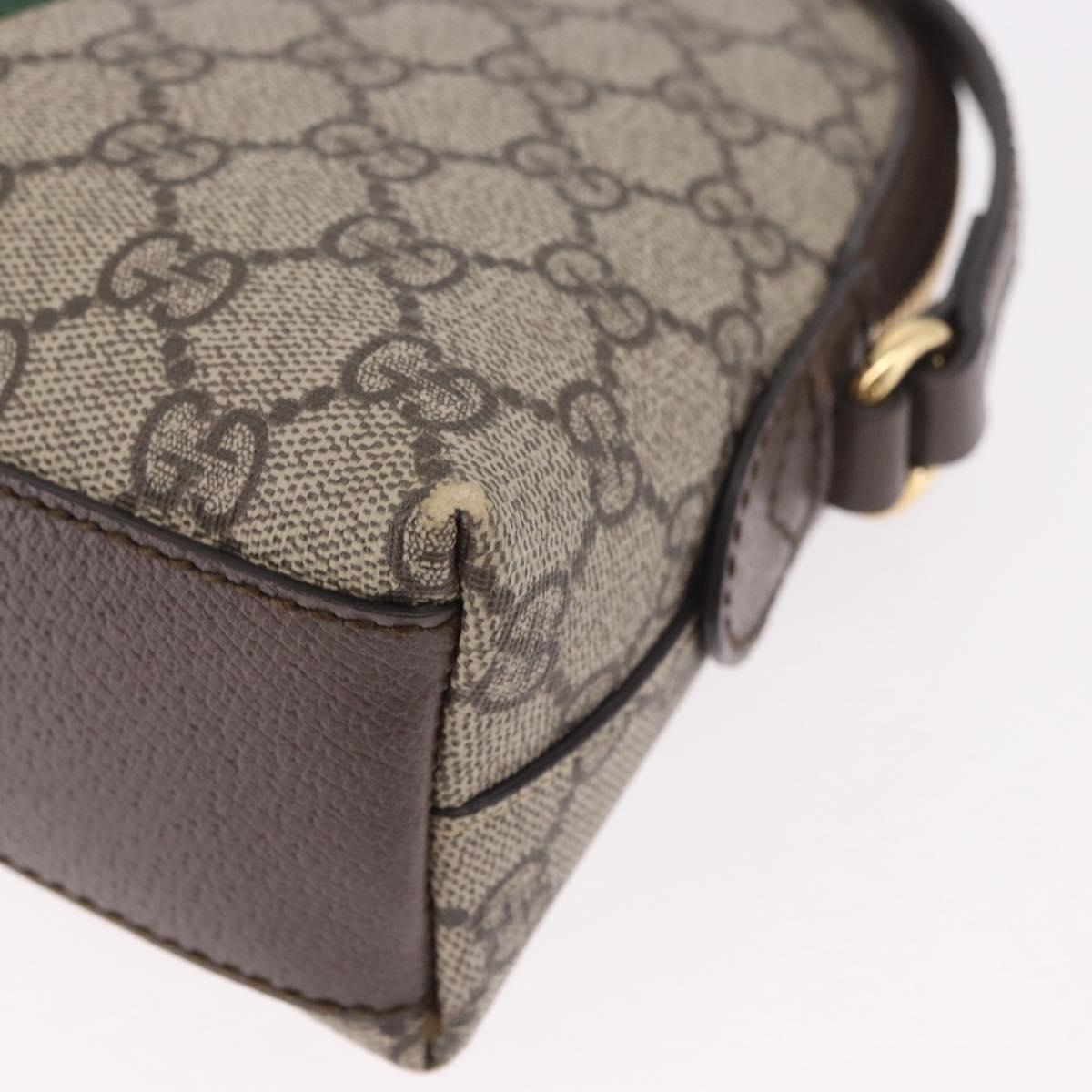 GUCCI GG Supreme Web Sherry Line Shoulder Bag PVC Beige Gold 499621 Auth 188219A