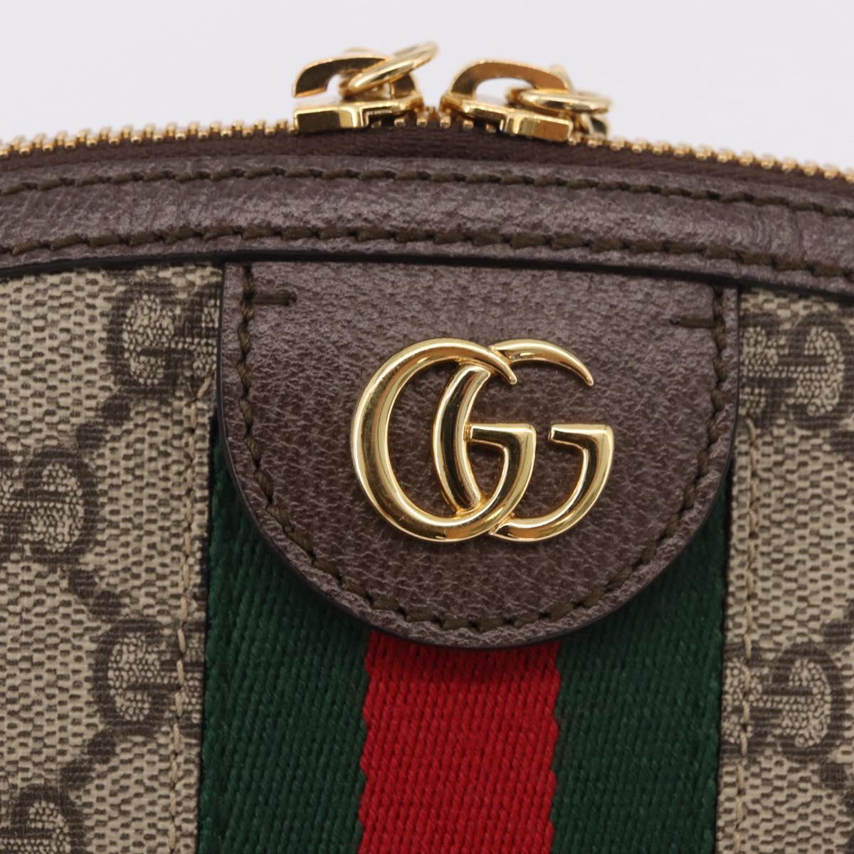 GUCCI GG Supreme Web Sherry Line Shoulder Bag PVC Beige Gold 499621 Auth 188219A