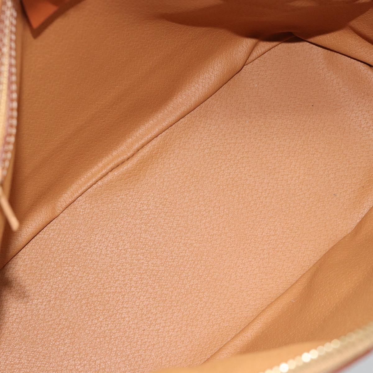 CELINE Macadam Canvas Hand Bag PVC Leather 2way Brown Gold Auth 188224SAV