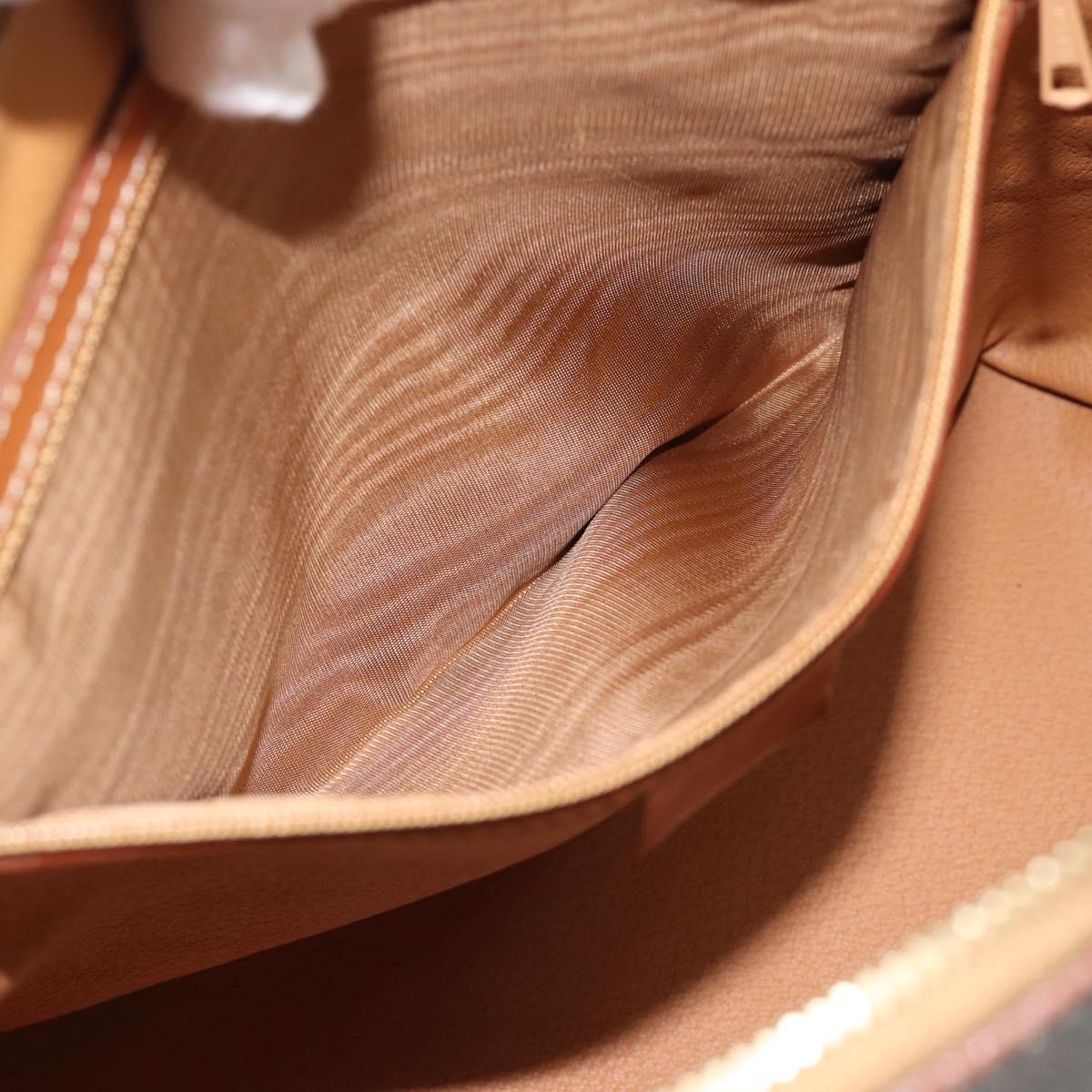 CELINE Macadam Canvas Hand Bag PVC Leather 2way Brown Gold Auth 188224SAV