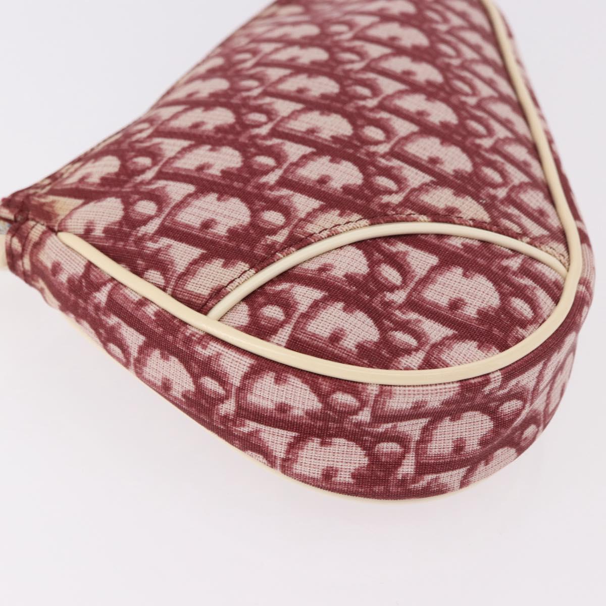 Christian Dior Saddle Pouch PVC Red Silver Auth 188225SAV