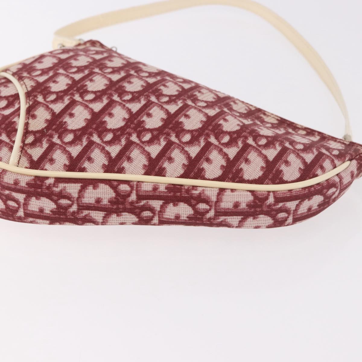 Christian Dior Saddle Pouch PVC Red Silver Auth 188225SAV