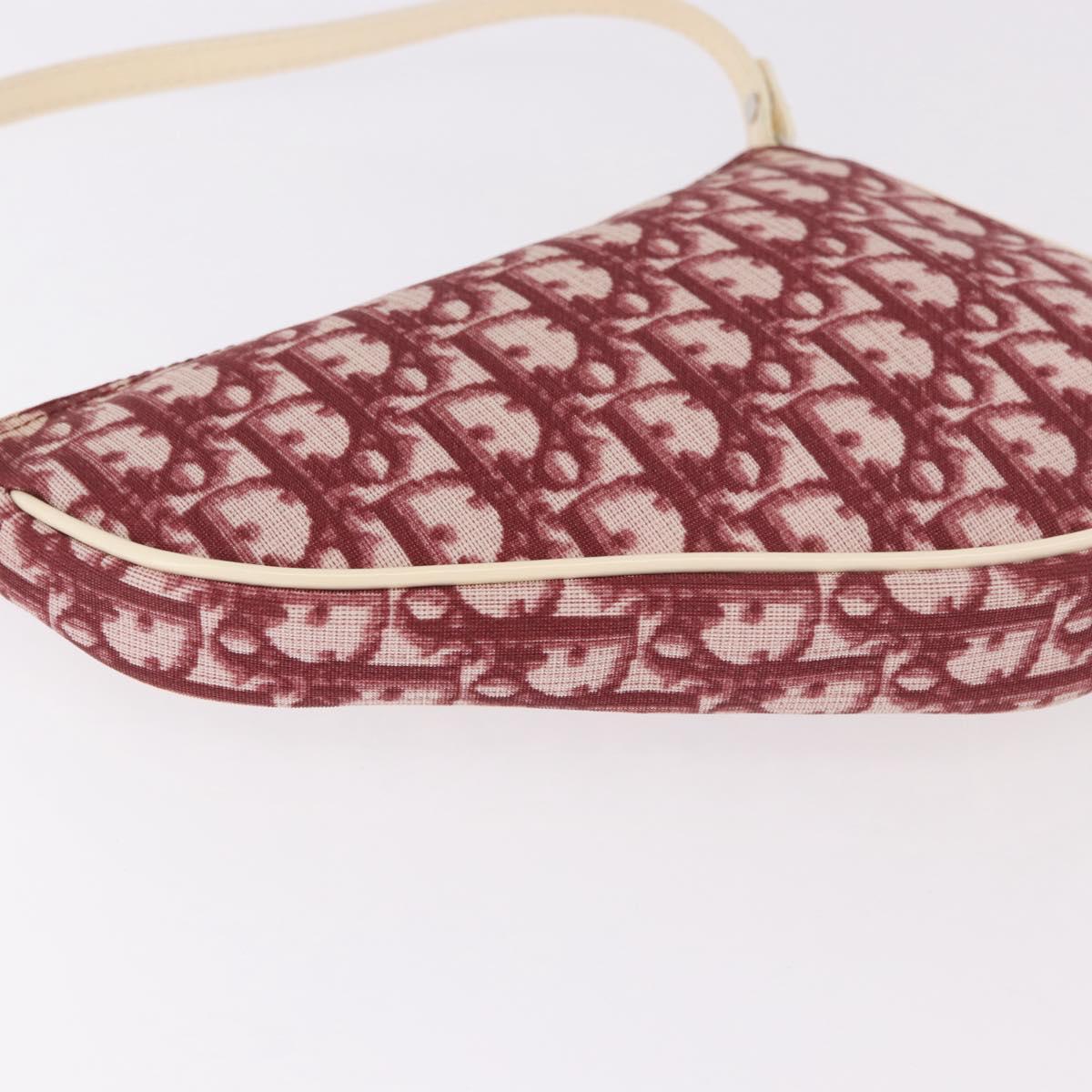 Christian Dior Saddle Pouch PVC Red Silver Auth 188225SAV