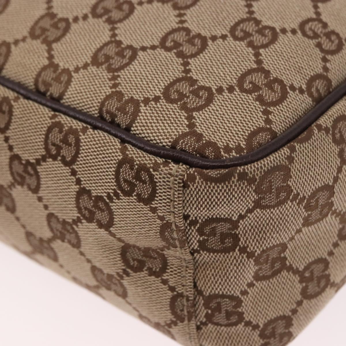GUCCI GG Canvas Shoulder Bag Beige Silver 122759 Auth 188226A